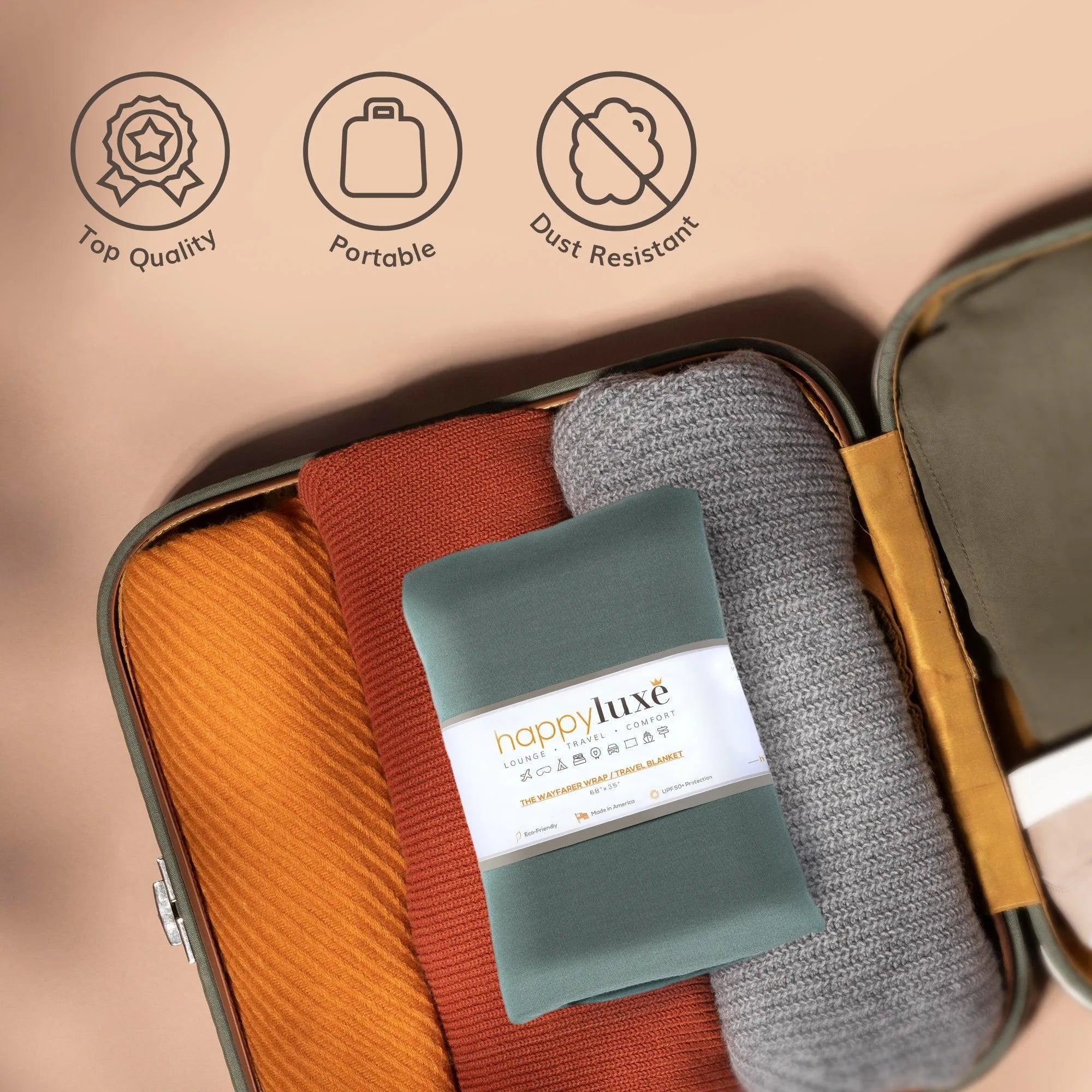 Wayfarer Travel Wrap in Eco Cashmere Sage Green - HappyLuxe