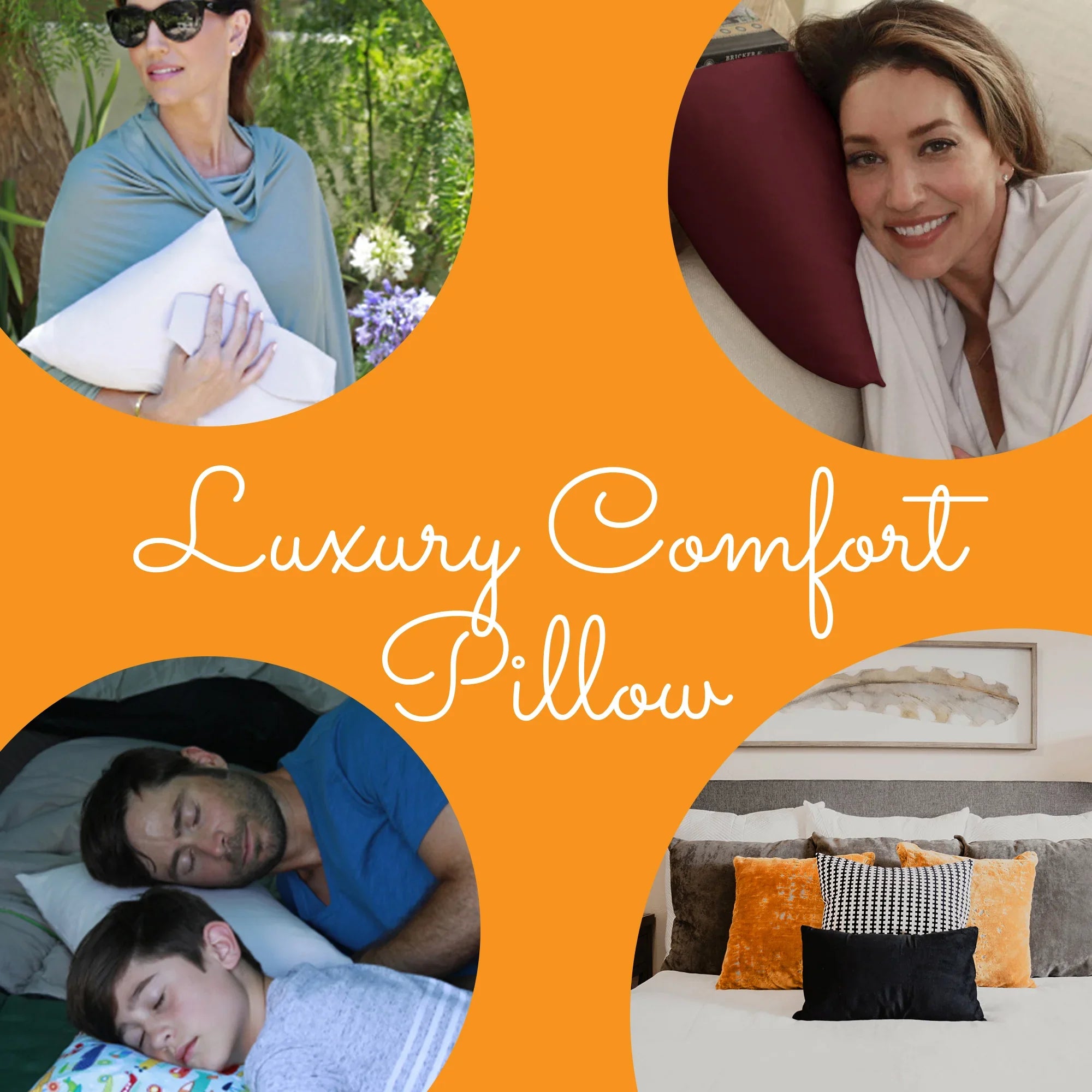 Luxury comfort pillow for travel, home, and sleep — soft, sustainable, and cozy for all ages