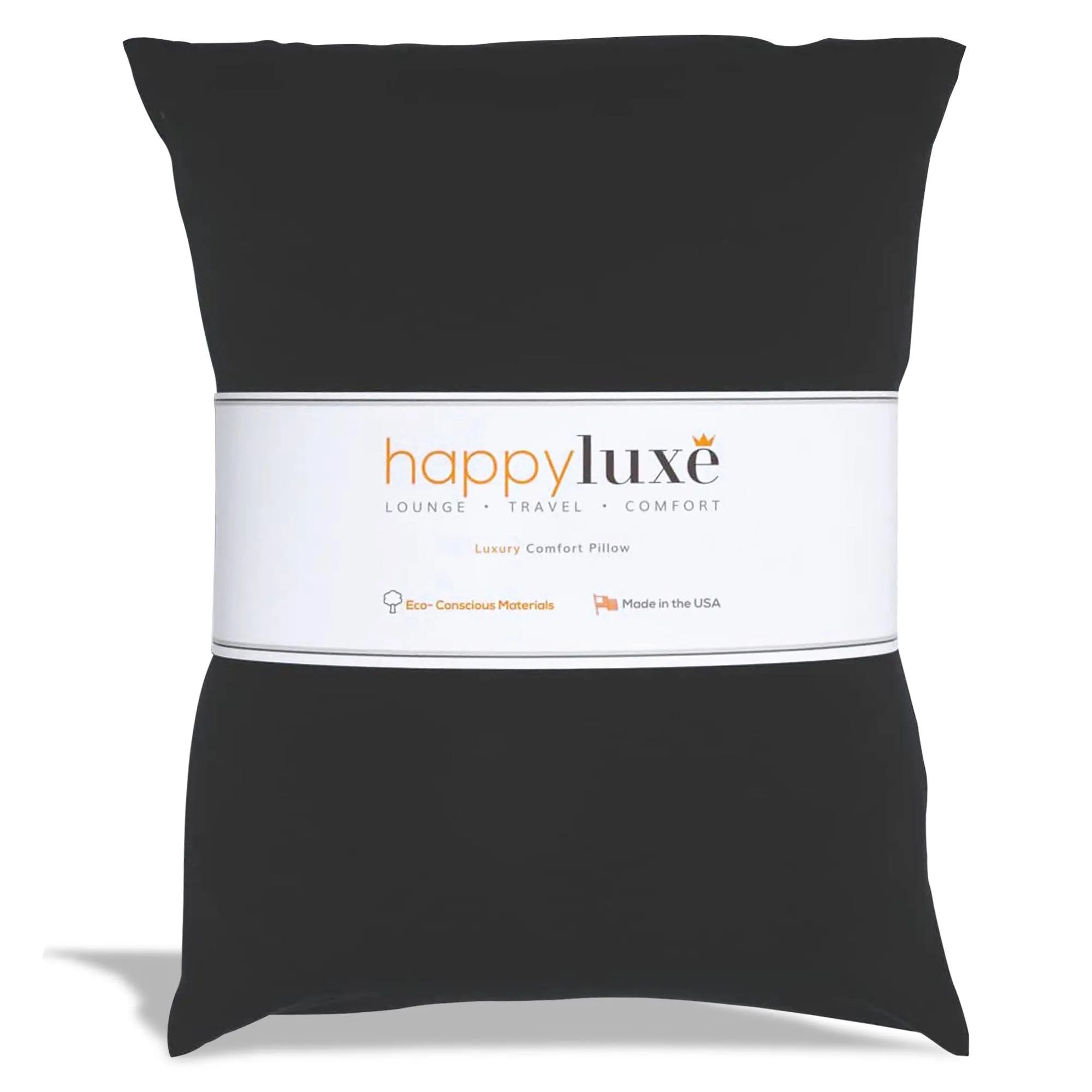 Odyssey Travel Pillow in Jet Black - HappyLuxe