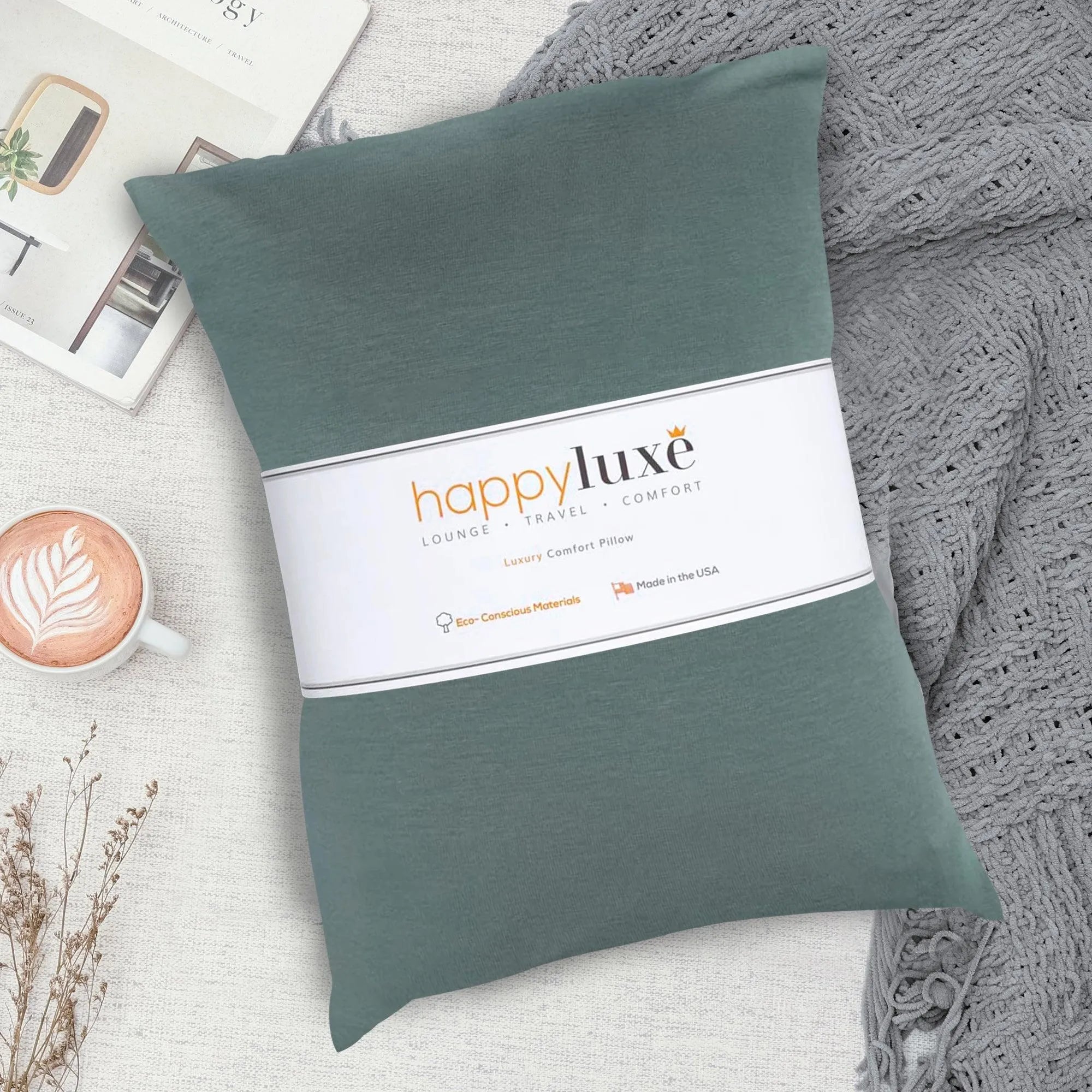 Odyssey Travel Pillow in Sage Green - HappyLuxe
