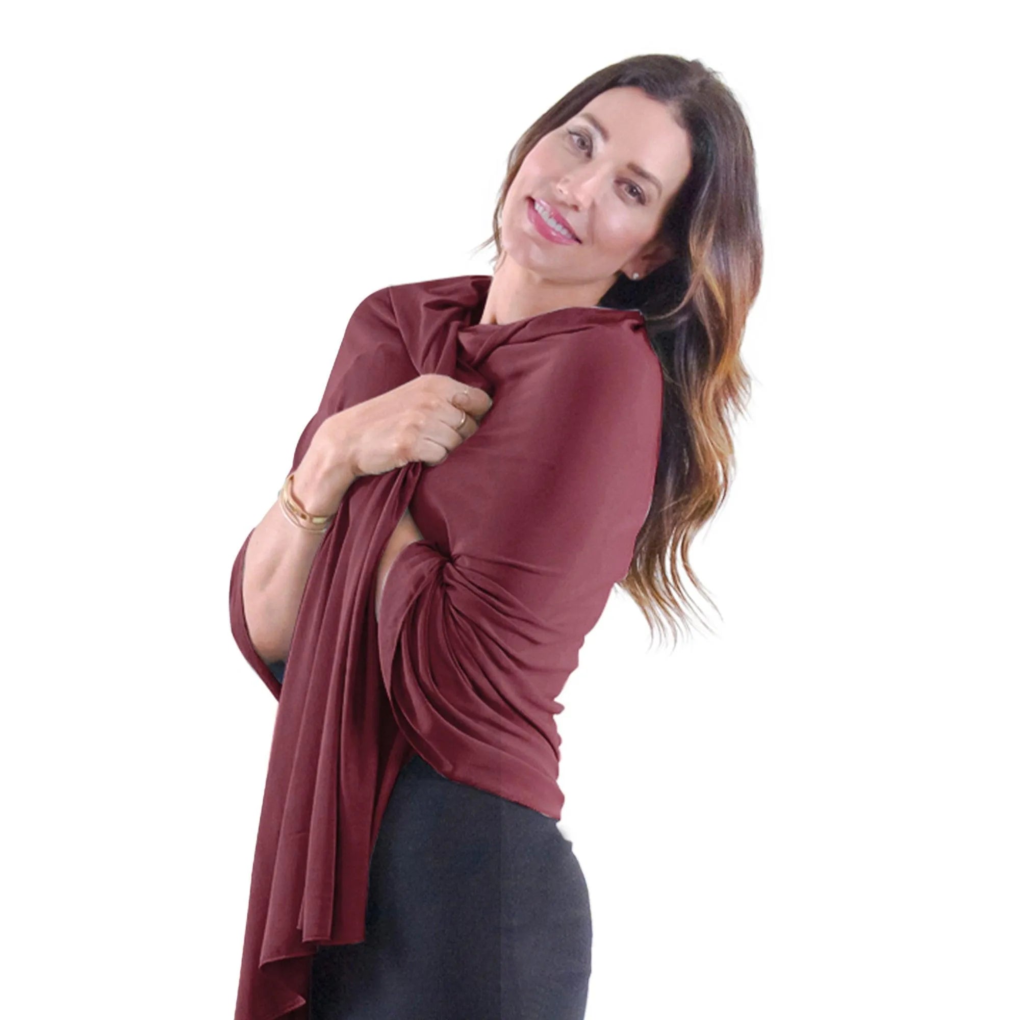 Wayfarer Travel Wrap in Cabernet Red - HappyLuxe
