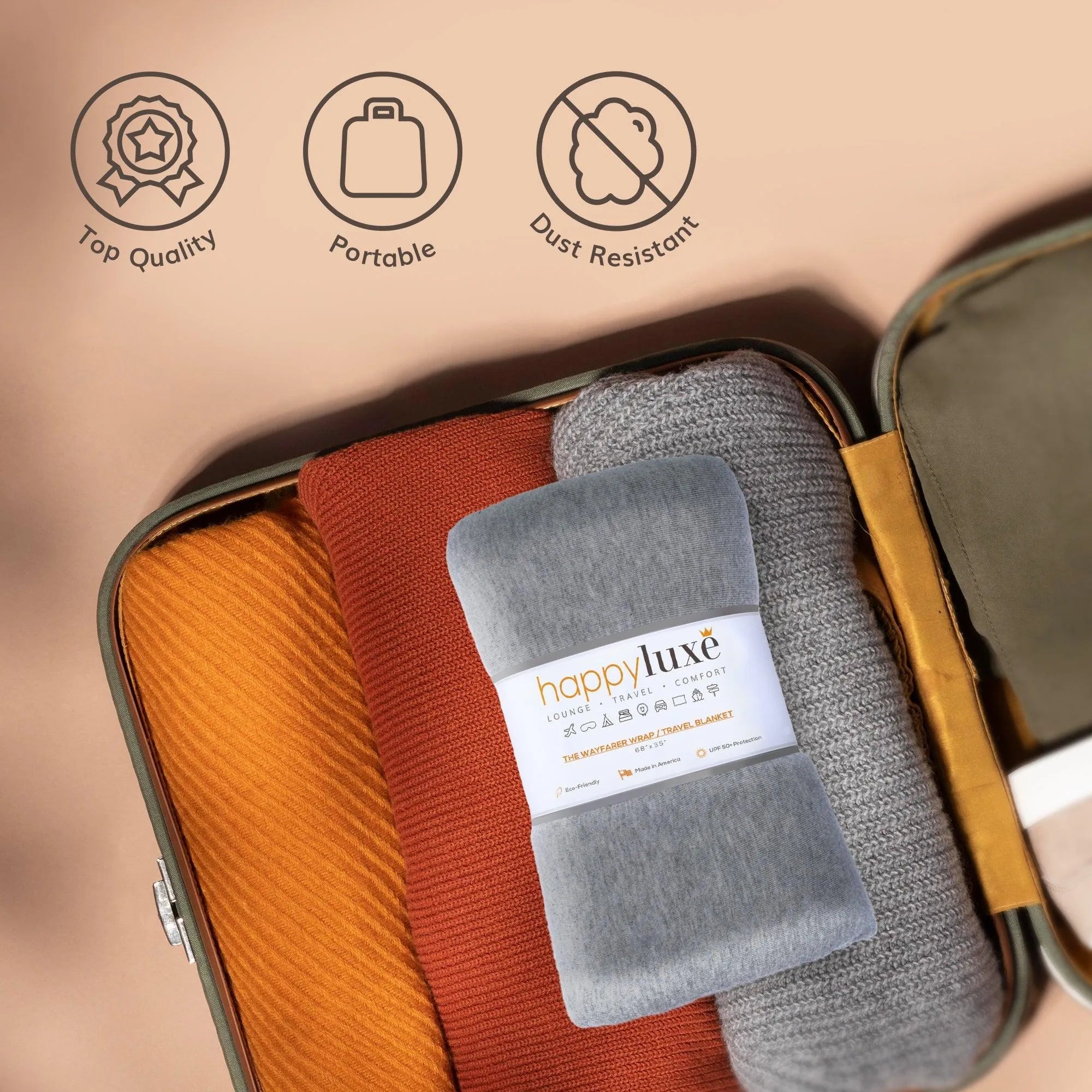 Wayfarer Travel Wrap in Eco Cashmere Heather Gray - HappyLuxe