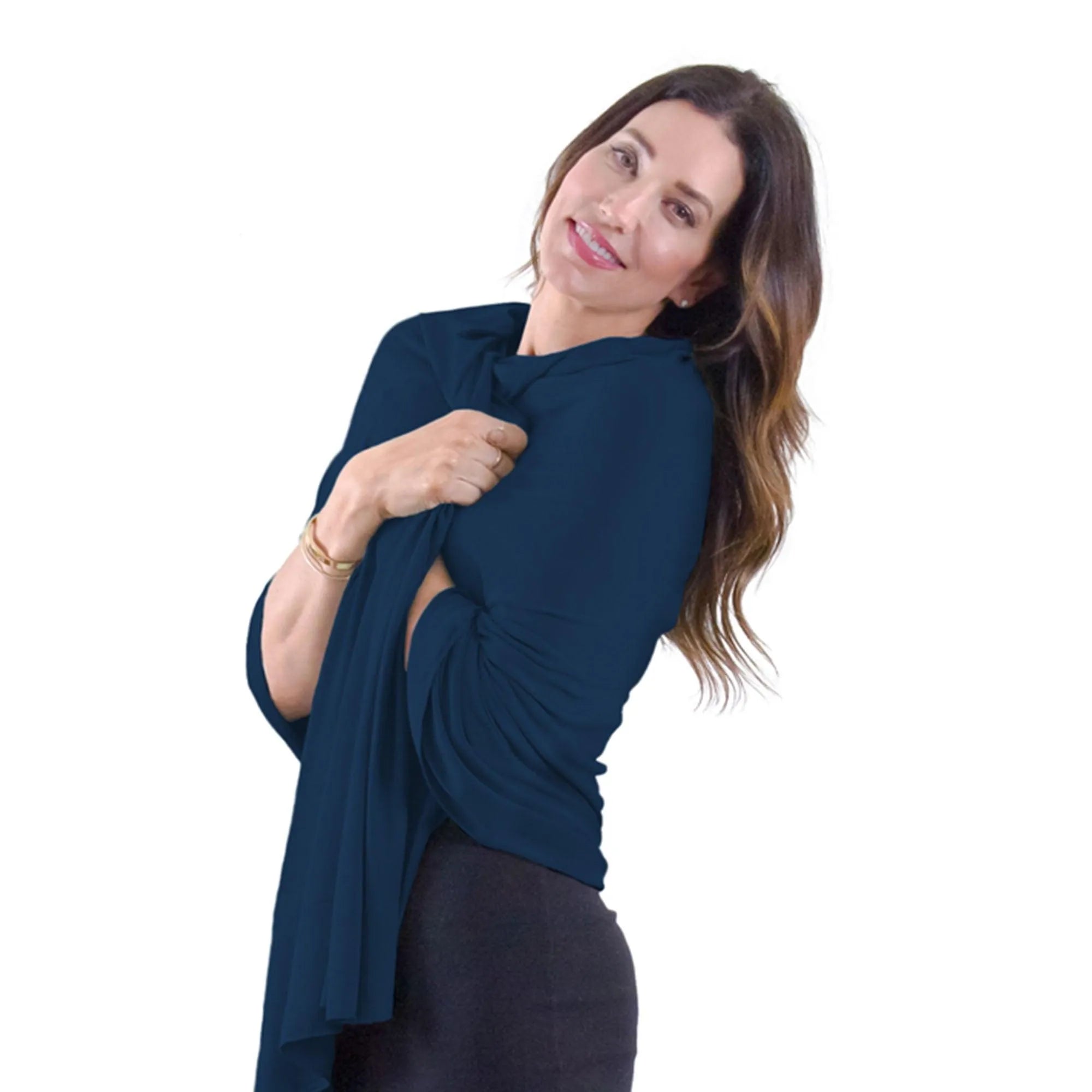 Wayfarer Travel Wrap in Navy Blue - HappyLuxe