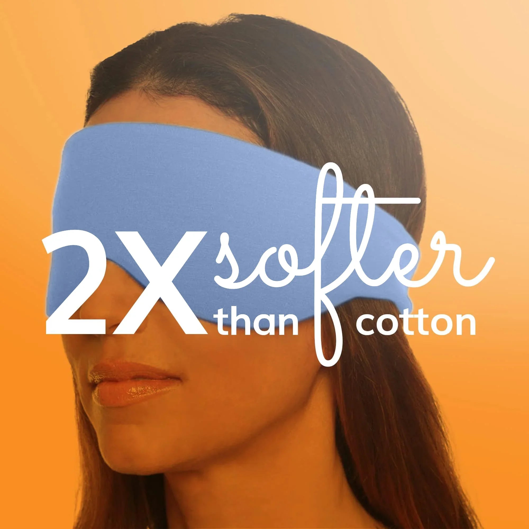 Soft blue sleep mask, 2x softer than cotton, for travel and rest