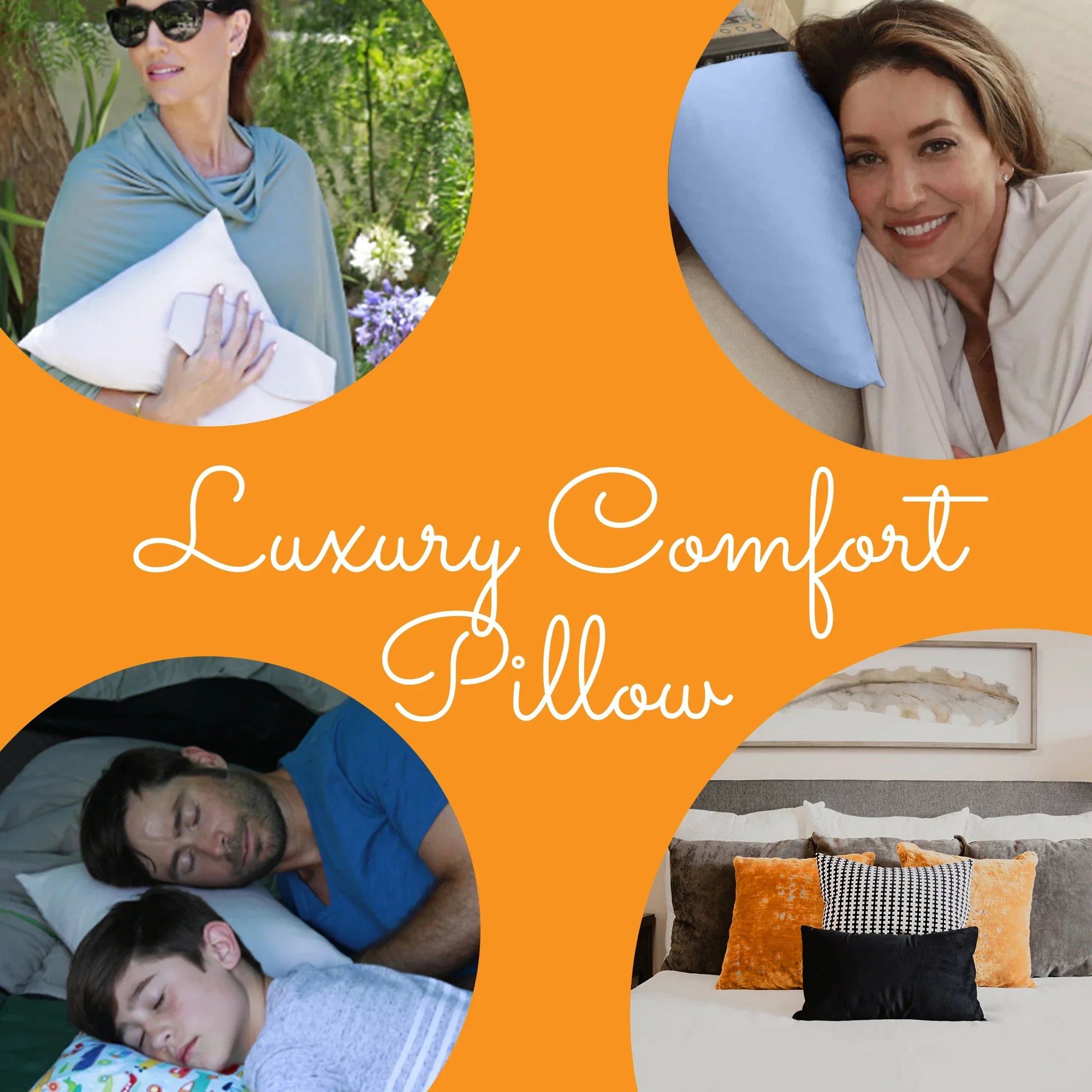 Luxury comfort pillow for travel, home, and sleep — soft, sustainable, and cozy for all ages